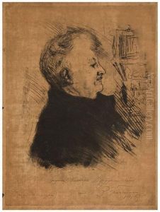 Portrait Of Yuly Klever by Vasili Vasilievich Beljashin