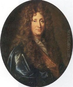 Portrait Of A Gentleman (counselor Broussel?) Wearing A Blue Cloak And Gold Waistcoat
