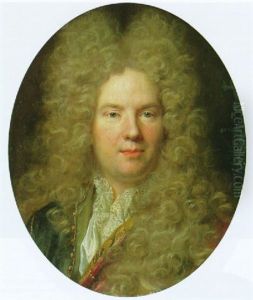 Portrait Of A Gentleman, Bust-length, In An Unbuttoned Coat And A Lace-edged Shirt, With A Full-bottomed Wig