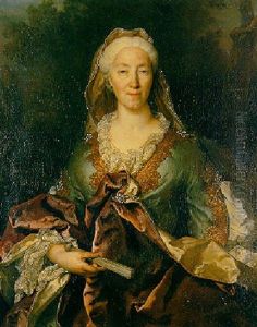 Portrait De Femme A L'eventail by Nicolas de Largilliere