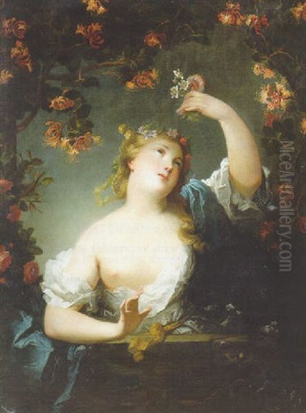 Flora, Standing On A Balcony - view 1