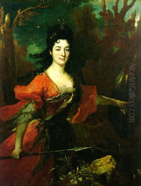 Portrait Of Jeanne-marie De Sacconin De Pravieux, Wife Of Francois Du Lieu, Seigneur De Chenevoux, As Diana - view 1
