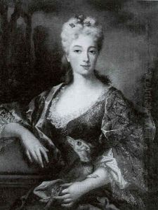 Portrait Of A Lady Holding An Italian Greyhound