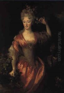 Portrait Of Marie-marguerite-elizabeth D'alegre, Countess De Ruppelmonde by Nicolas de Largilliere