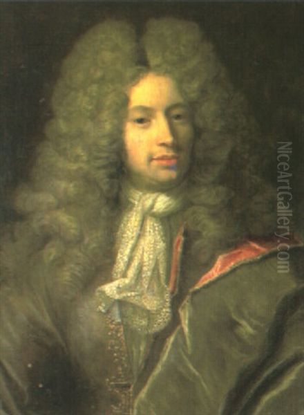 Portrait Of A Gentleman, Half-length, In Robes Abd An Embroidered Waistcoat - view 1