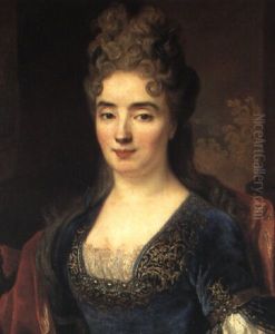 Portrait De Jeune Femme A La Robe Brodee by Nicolas de Largilliere