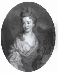 Portrait Of A Lady Wearing A White Dress And A Red Wrap