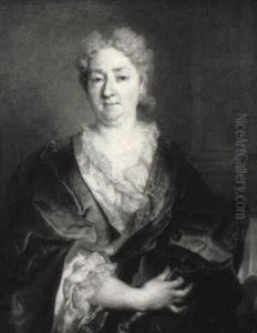 Portrait De Femme A La Robe Bleue