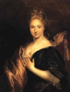 Portrait Of A Lady Wearing A Blue Dress by Nicolas de Largilliere