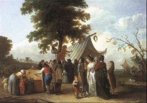La Lanterne Magique Et Le Charlatan Dans Une Fete Villageoise by Nicolas Louis Albert de LaRiva