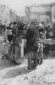 The Market In Breda by Adriaan de LaRiviere
