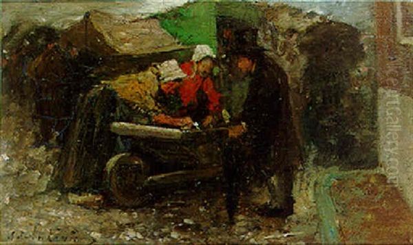 Choosing Ware From A Wheelbarrow - view 1