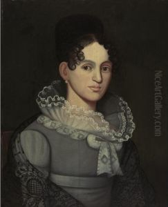 Portrait Of A Young Girl With Ruffled Collar And Black Lace Shawl