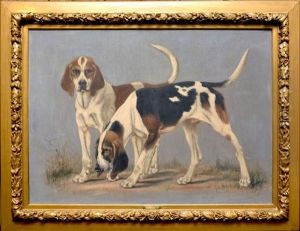 Couple De Chiens Courants Couple De Chiens Courants