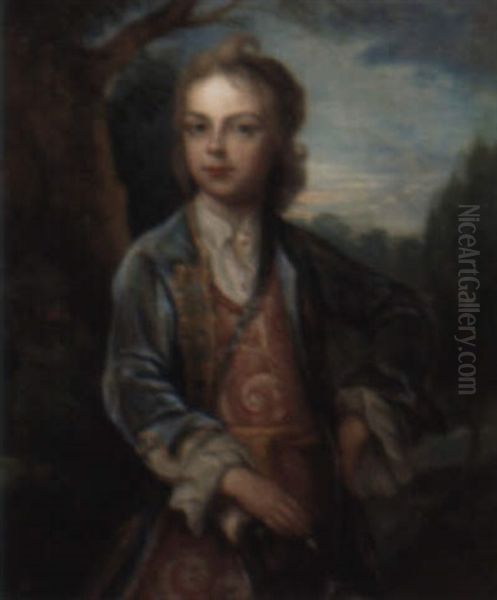 Portrait Of A Boy, In Blue Coat With Gold Embroidery - view 1