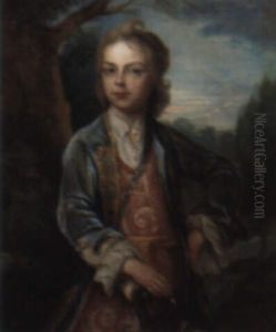 Portrait Of A Boy, In Blue Coat With Gold Embroidery by Marcellus Laroon