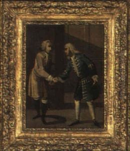 Two Gentlemen Shaking Hands by Marcellus Laroon the Younger