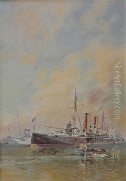 Marine Mit Dampfschiffen - view 1