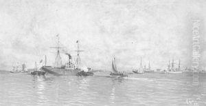 Vapores Y Fragatas La Bahia De Montevideo 1895