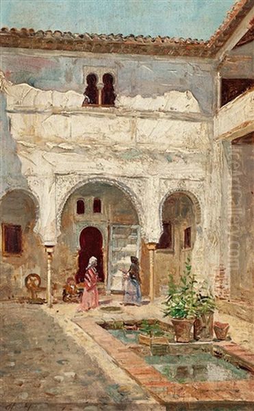 Vista De Un Patio De Granada, Y Calle De Granada (2 Works) - view 1