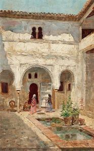 Vista De Un Patio De Granada (+ Calle De Granada; 2 Works) by Jose de Larrocha Gonzalez