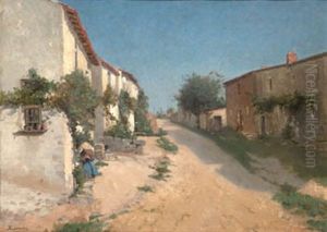 Calle De Pueblo by Jose de Larrocha Gonzalez