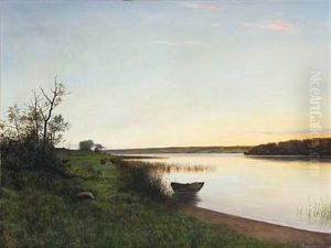 Landscape With A Lake by Adolf Alfred Larsen
