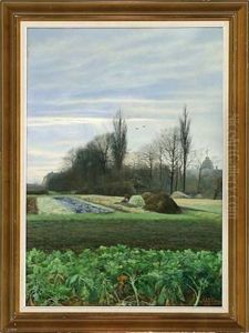 Et Gartneri. November by Adolf Alfred Larsen