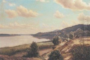 An Extensive Lake Landscape by Adolf Alfred Larsen