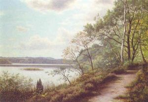 A Track By A Lake by Adolf Alfred Larsen