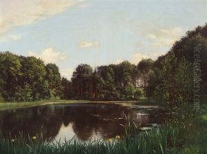 Ved En Skovso by Adolph Larsen