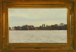 Houses Along The Coast by Adolph Larsen