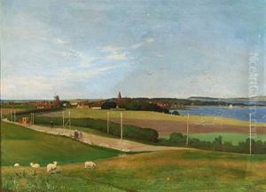 Landscape With Sheep by Alfred (Valdemar) Larsen