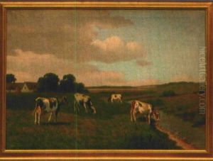 Kuhe Auf Der Weide by Alfred (Valdemar) Larsen