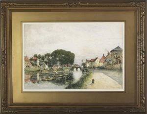 Boatman On A Village Canal Boatman On A Village Canal