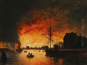 A Fire On Christianshavn by Emanuel Larsen
