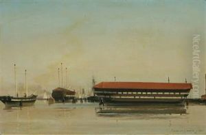 Seascape With A Ship In Copenhagen Harbour