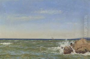 A View Of The Mediterranean Coast, Near Marseilles by Emanuel Larsen