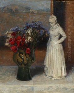 Still Life With Flowers And Figurine by Hugo Valdemar Larsen