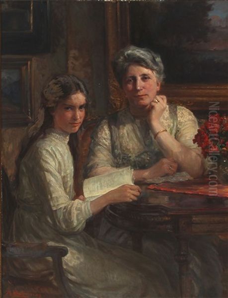 Double Portrait Of Mary Norgaard, Nee Logan, With Her Daughter Elsie Norgaard, Married Dybdal - view 1