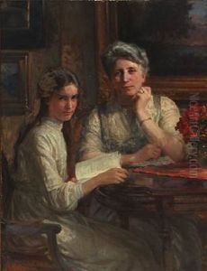 Double Portrait Of Mary Norgaard, Nee Norgaard, With Her Daughter Elsie Norgaard, Married Dybdal