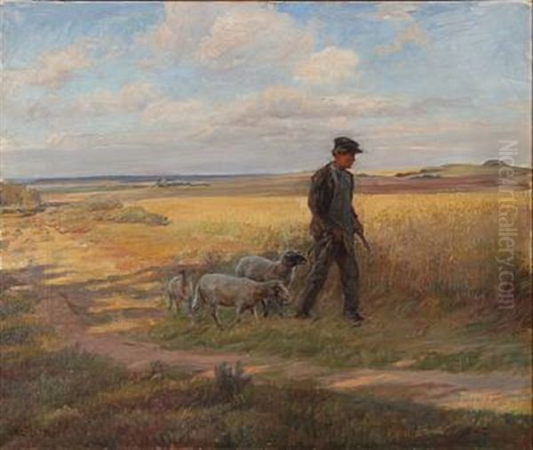Heath Landscape With A Shepherd - view 1