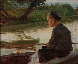 A Young Boy Fishing