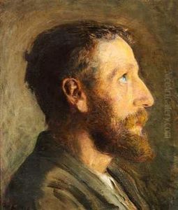 Profilportraet Af Kunstneren L. A. Ring