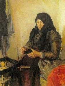 Interior Med Kone Ved Vaev