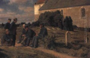 En Formiddagspassiar Foran Landsbykirken En Formiddagspassiar Foran Landsbykirken