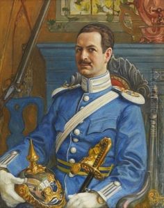Portratt Av Lojtnant Sven Borg by Carl Olof Larsson