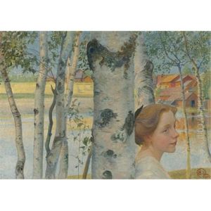 Lisbeth Vid Bjorken (lisbeth By The Birch Tree) by Carl Olof Larsson