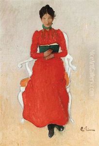 Portratt Av Dora Lamm (portrait Of Dora Lamm) by Carl Olof Larsson