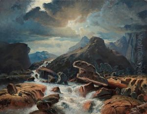 Flowing River Through Rocky Mountains by Marcus Larsson